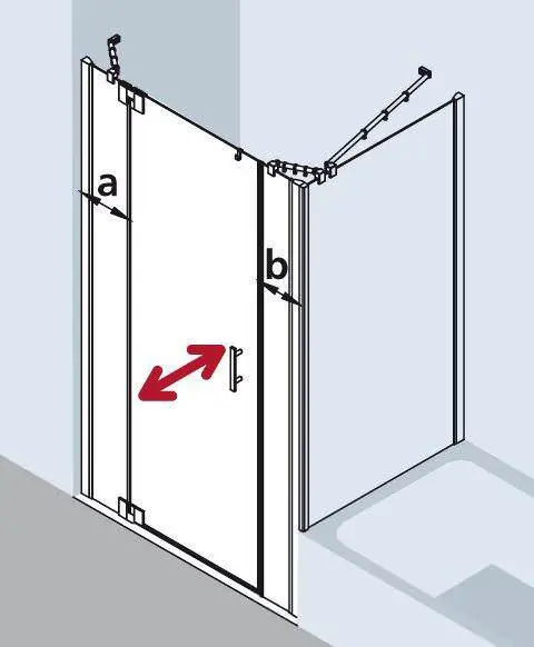 Kermi Filia XP Pendeltür 1-flügelig mit Festfeldern FX 1GR/L-FX1GR11018VAKM