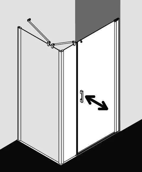Kermi PEGA Pendeltür 1-flügelig und Festfeld PE 1OR/L-PE1OL10018VAKM