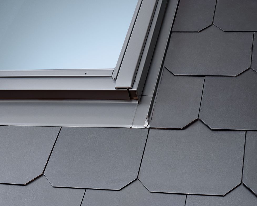 VELUX Einzel-Eindeckrahmen wärmegedämmt EDS CK02 2000 Schiefer Stehfalz Alu + BDX-EDSCK022000