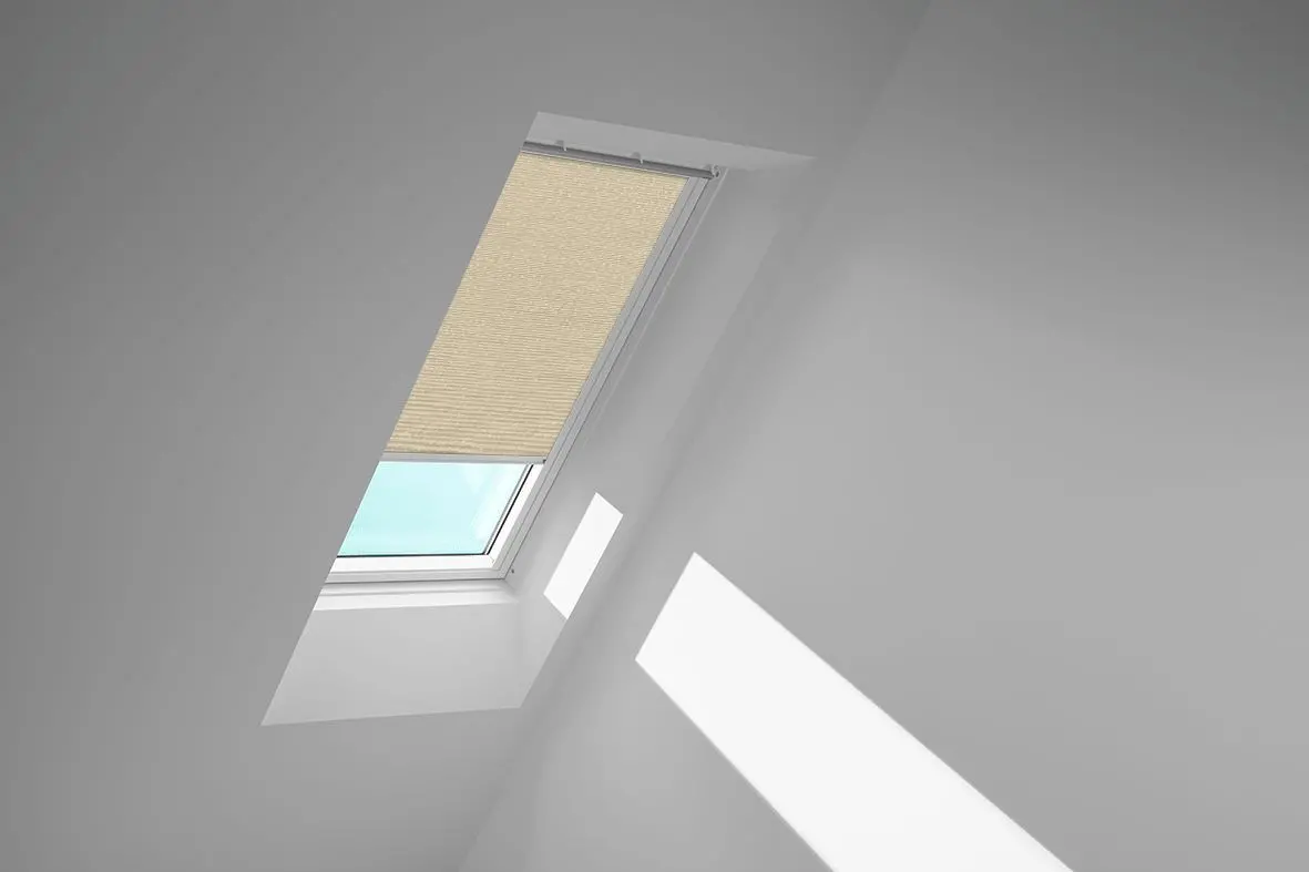 VELUX Sichtschutzrollo mit Führungsschienen Austauschfenster für andere Hersteller RFL 0811 4171S Sandbeige gep. 4171 Schiene Alu-RFL08114171S