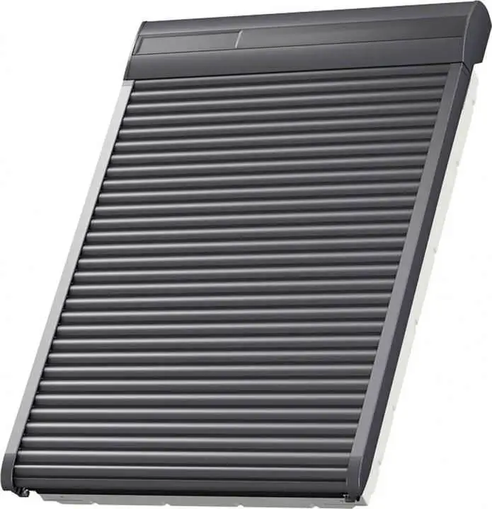 VELUX Standard-Außenrollladen inkl. Funk-Wandschalter Solar-Rollladen SSL 08/11 0000S Aluminium Dunkelgrau