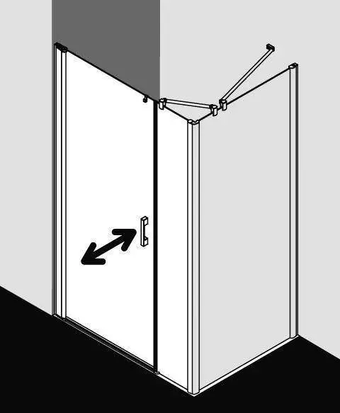 Kermi PEGA Pendeltür 1-flügelig und Festfeld PE 1OR/L-PE1OL10018VAKM