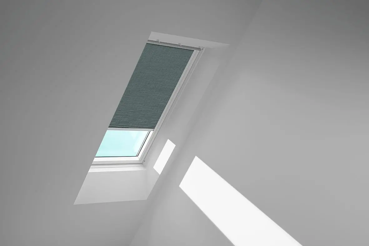 VELUX Sichtschutzrollo mit Führungsschienen Austauschfenster für andere Hersteller RFL 0811 4170S Blaugrau 4170 Schiene Alu-RFL08114170S