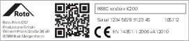 Neueres Roto Typenschild mit QR-Code