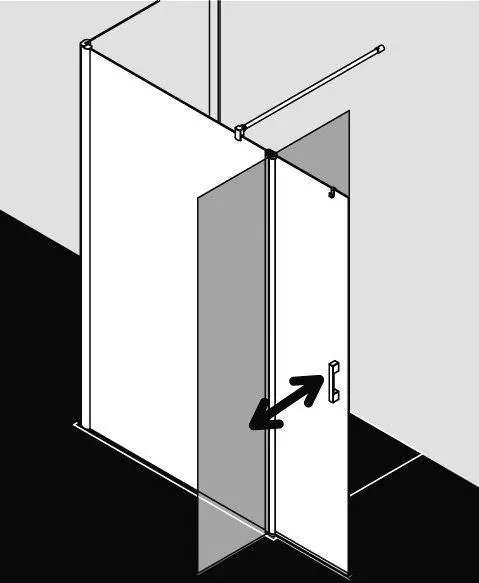 Kermi PEGA WALK-IN Pega Wall mit beweglichem Flügel PE TFR/L-PETFL08018VAKM