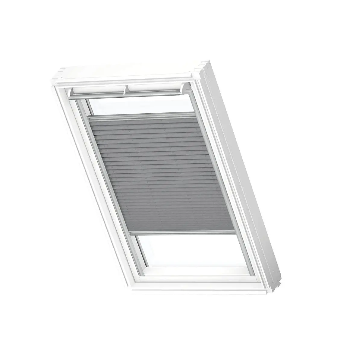 VELUX Vorteils-Set Plissee mit Hitzeschutz FOL C02 1282S Grau 1282, Schiene Alu Natur-FOLC021282S
