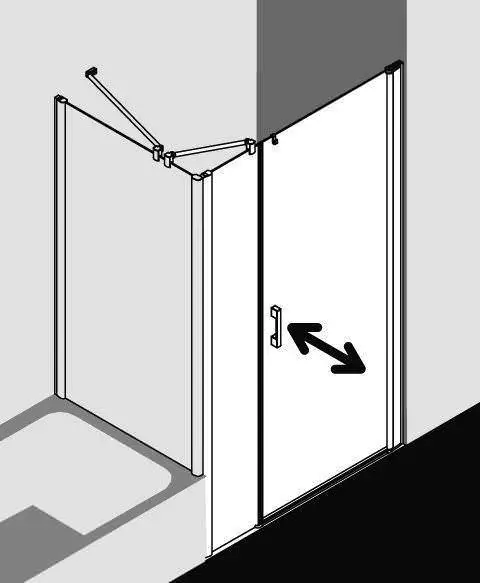Kermi PEGA Pendeltür 1-flügelig und Festfeld PE 1OR/L-PE1OL10018VAKM