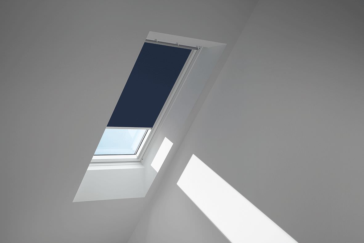 VELUX Verdunkelungsrollo Austauschfenster für andere Hersteller DKL 0811 1100S Dunkelblau 1100 Schiene Alu-DKL08111100S