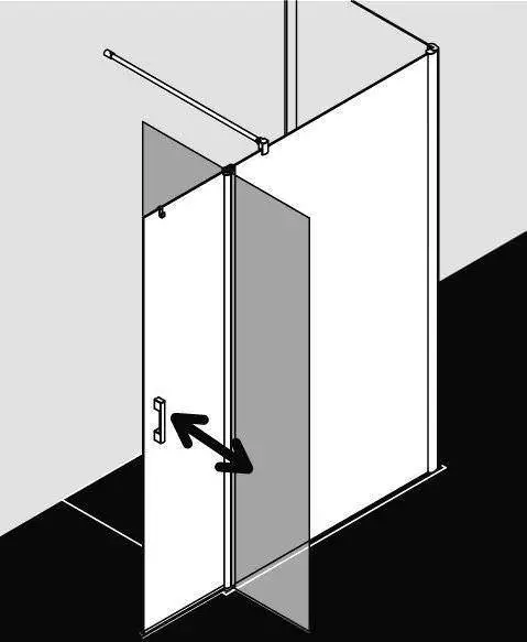 Kermi PEGA WALK-IN Pega Wall mit beweglichem Flügel PE TFR/L-PETFL08018VAKM