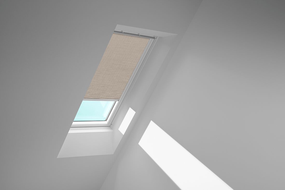 VELUX Sichtschutzrollo mit Führungsschienen Austauschfenster für andere Hersteller RFL 0811 4169S Helltaupe 4169 Schiene Alu-RFL08114169S