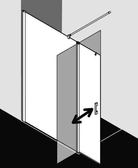Kermi PEGA WALK-IN Pega Wall mit beweglichem Flügel PE TFR/L-PETFL08018VAKM