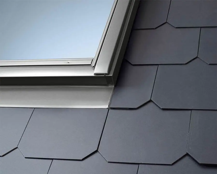 VELUX Einzel-Eindeckrahmen für Fassadenanschlussfenster EFL SK08 0012 Schiefer Schichtstück Alu-EFLSK080012
