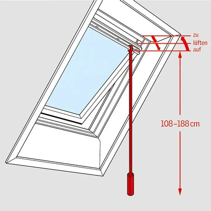 VELUX ZCT 200 Teleskop-Bedienungsstange 108-188 cm-ZCT200