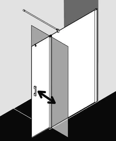 Kermi PEGA WALK-IN Pega Wall mit beweglichem Flügel PE TFR/L-PETFL08018VAKM