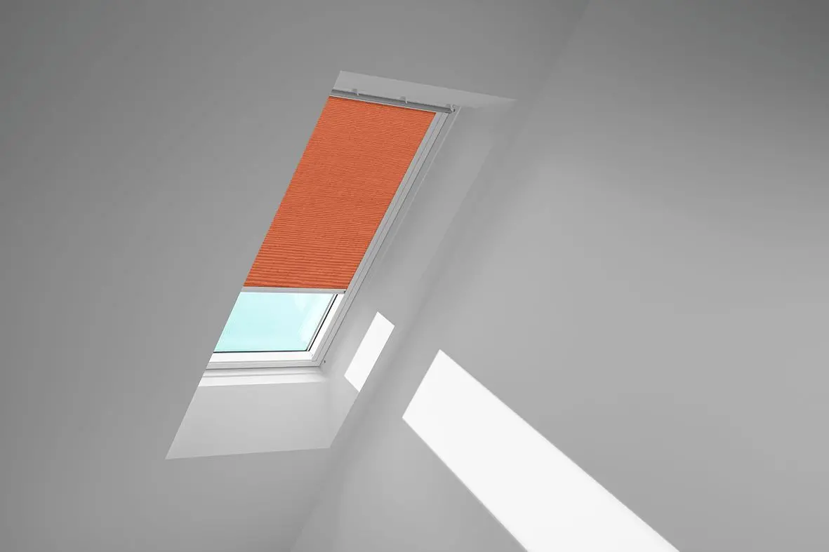 VELUX Sichtschutzrollo mit Führungsschienen Austauschfenster für andere Hersteller RFL 0811 4164S Orange 4164 Schiene Alu-RFL08114164S