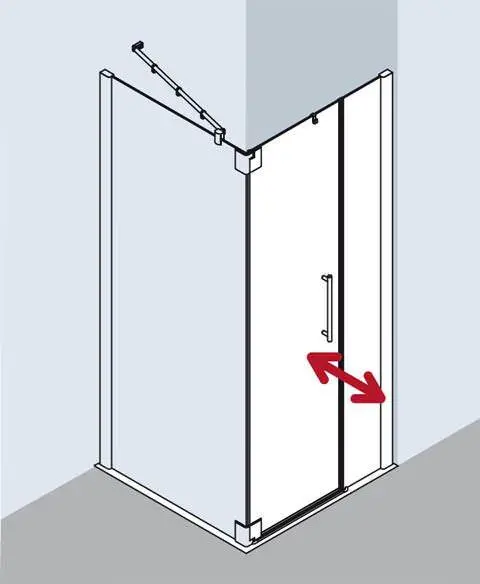 Kermi Pasa XP Pendeltür 1-flügelig und Festfeld PX 1FR/L-PX1FR075181AKM