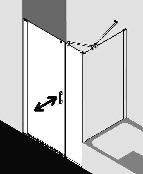 Kermi PEGA Pendeltür 1-flügelig und Festfeld PE 1OR/L-PE1OL10018VAKM