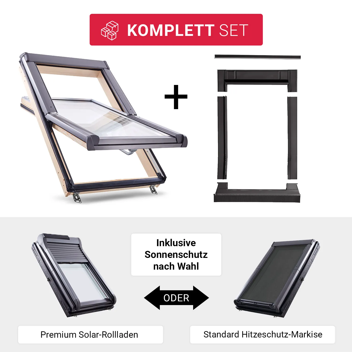 Dachfenster, Dreh-Fenster, Glasfront, Holzrahmen, Kippmechanismus