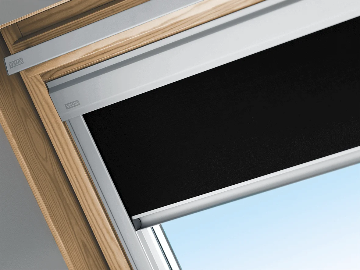 VELUX Classic Verdunkelungsrollo DBL C02 4249 Schwarz,Schiene alu PG:S-DBLC024249