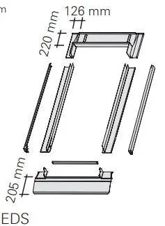 RotoQ Einzeleindeckrahmen Standard EDS 1x1AL 094/078 P_ Eb.Ziegel, Schiefer durchg. Seiten-739400