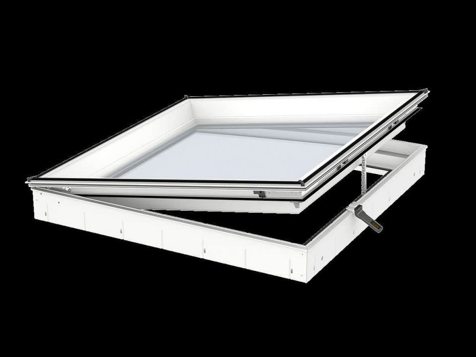 VELUX Flachdach-Fenster Basiselement f. Konvex- u. Flach-Glas CVU 060060 0220Q öffn.Kunstst. 2fach-Vergl. 60x60-CVU0600600220Q