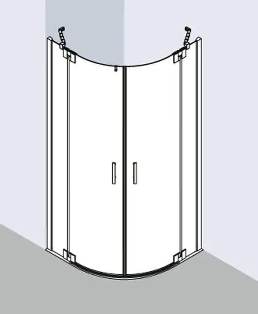 Kermi Filia XP Viertelkreis-Duschkabine (Pendeltüren mit Festfeldern) FX P50 / P55-FXP5009020VAKM