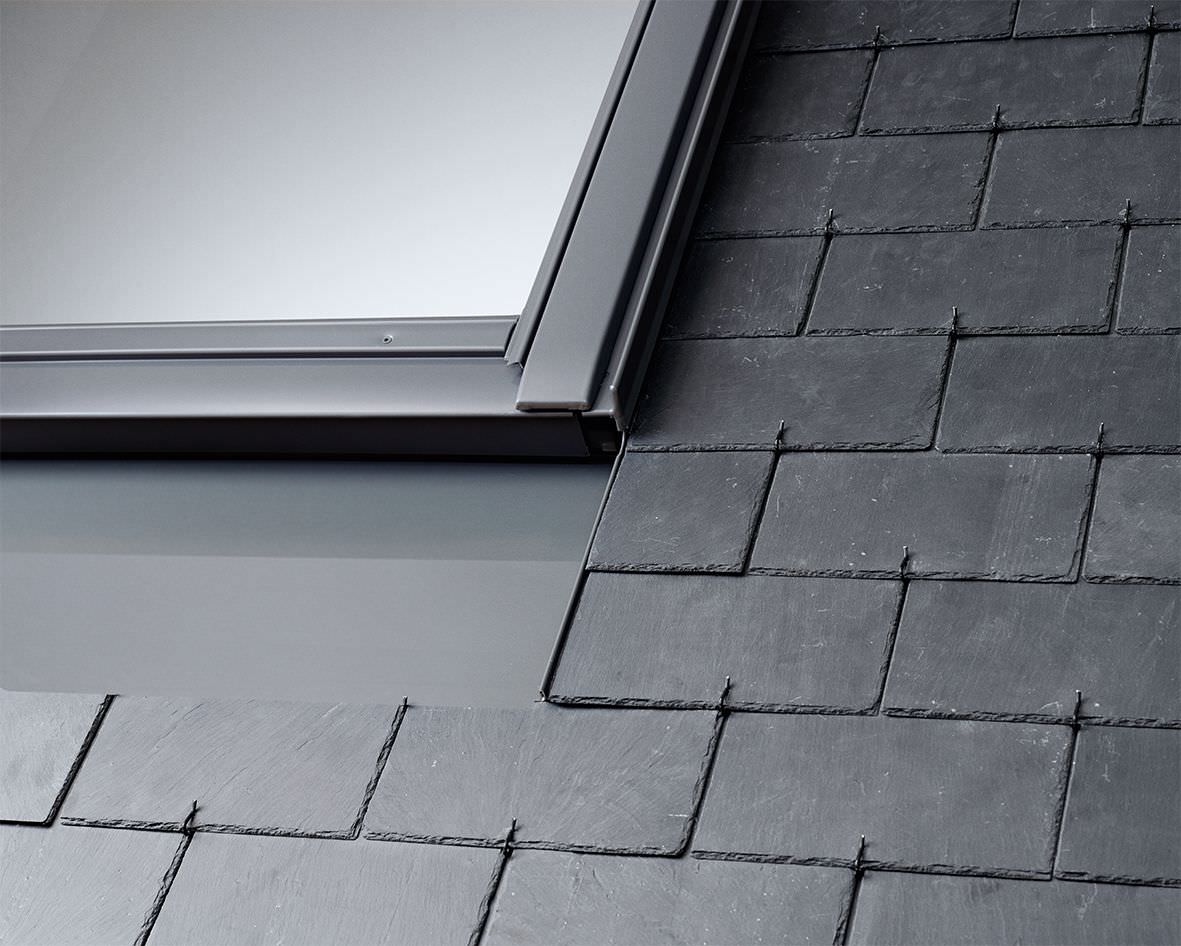 VELUX Einzel-Eindeckrahmen wärmegedämmt EDN CK02 2000 Schiefer Schichtstück,vert. Alu+BDX-EDNCK022000