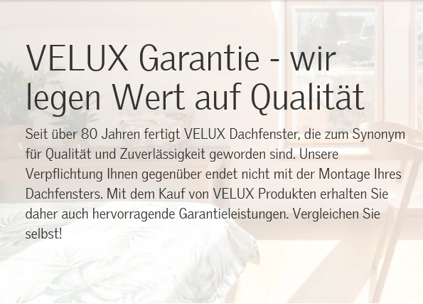 VELUX PRODUKTGARANTIE